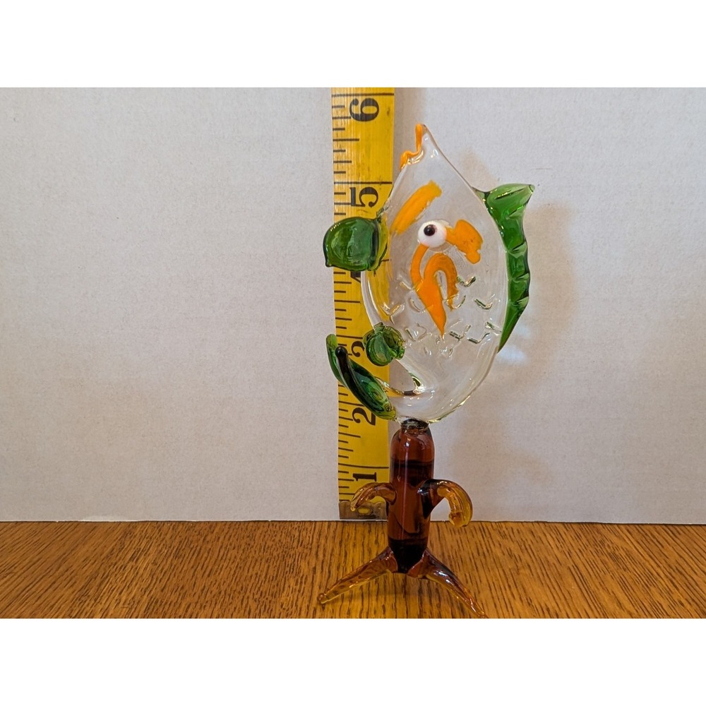 Hand Blown Art Glass Fish Knick-Knack Trinket Figurine